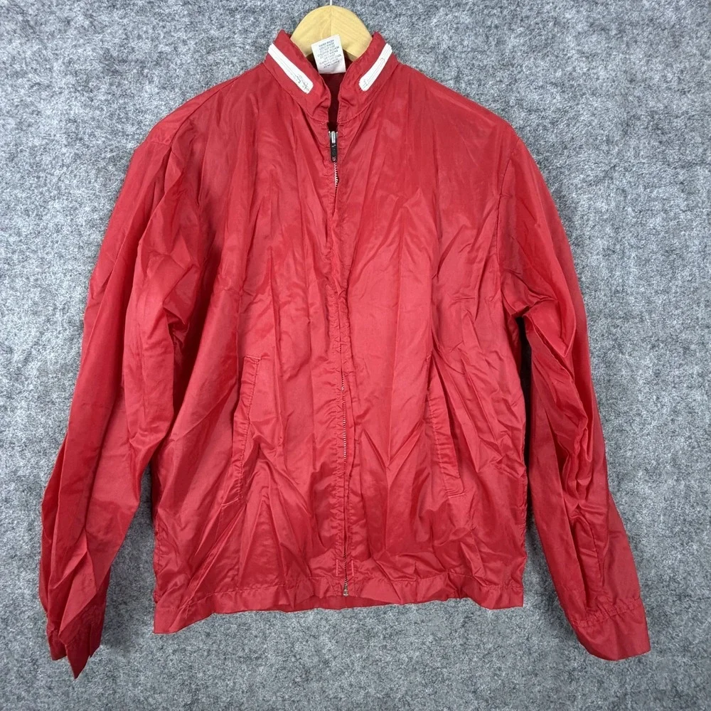 Vintage Cap'n Jac Windbreaker Jacket Men's Medium Red Water Resistant Full Zip